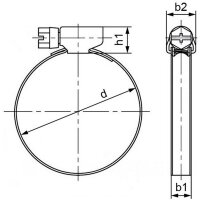 Schlauchschellen mit Schneckenantrieb, Form A DIN 3017 Edelstahl A2 A4