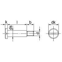 Flachkopfschrauben mit Schlitz und Ansatz DIN 923 A1  1.4305