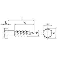 100 X Sechskant-Holzschrauben DIN 571 Edelstahl A4 6X70