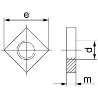Vierkantmuttern, niedrige Form DIN 562 Edelstahl A2 A4