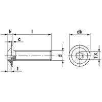 500 X Flachrundkopfschrauben ISR mit Flansch Vollgewinde ISO 7380-2 Edelstahl A2 M 4X20/20 TX20