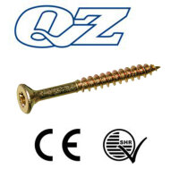 200 Stk. QZ Spanplattenschrauben Senkkopf Teilgewinde 5.0x80/48 TX-25 Stahl gehärtet gelbverzinkt