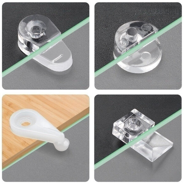 18-teiliges Glashalter-Clips-Set – Transparente Kunststoffclips Für 3–4 Mm Glas, Spiegel, Schranktüren, Mit Schrauben