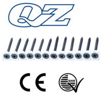 QZ Schnellbauschrauben auf Band Feingewinde Typ S Trompetenkopf PH-2 Stahl gehärtet phosphatiert grau