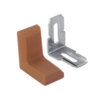 Kunststoff-Winkelverbinder 2-in-1 mit Abdeckkappe, ABS/Stahl, vielseitig, ideal für Möbelmontage in verschiedenen Farben