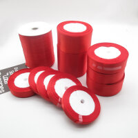 Rotes Polyesterband 0,3-8 cm breit, 22 m Rolle, ideal...