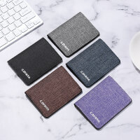 Herren Geldbörse aus Canvas – ultradünn, faltbar, mit Kartenfächern und minimalistischem Design für Alltag und Business