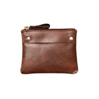 Mini-Geldbörse aus PU, unisex, kompakt und praktisch, mit Reißverschluss, Vintage-Design, in mehreren Farben