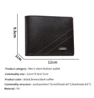 Herren-Geldbörse aus Kunstleder, kompakt mit mehreren Kartenfächern, 3 Farben, ideal für Business und Alltag