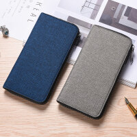 Herren Clutch aus Canvas – Minimalistische Geldbörse mit großer Kapazität und Handyfach für Business und Alltag