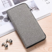 Herren Clutch aus Canvas – Minimalistische Geldbörse mit großer Kapazität und Handyfach für Business und Alltag