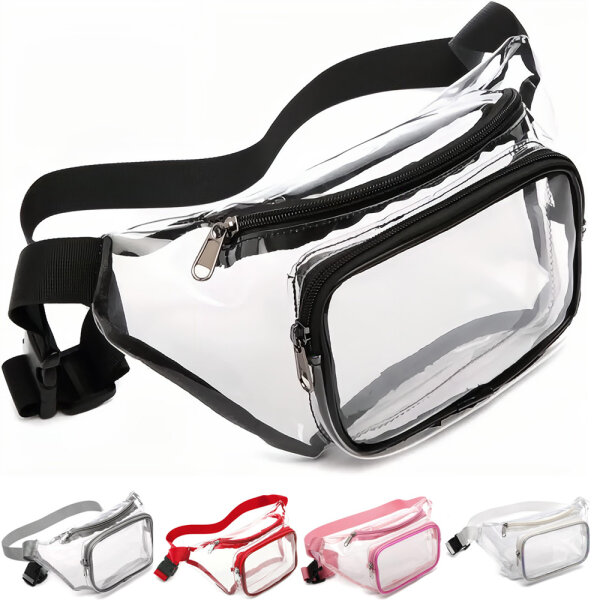 PVC Transparente Wasserdichte Gürteltasche für Sport, Outdoor, Reisen und Fitness, Unisex mit verstellbarem Gurt