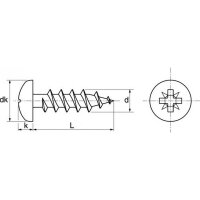 200X Spanplattenschrauben Halbrundkopf Kreuzschlitz Z A2 Edelstahl 4.5x45