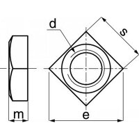 Vierkantmuttern Edelstahl A2 - DIN557