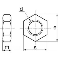 Niedrige Sechskantmuttern Metrisches Feingewinde A2 DIN439 (ähnlich ISO8675)