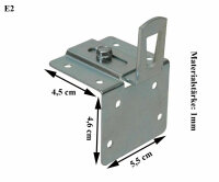 Einstellbarer Möbelaufhänger Stahl S=1 mm, B=4.5 cm, L= 5.5 cm