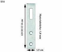 Stahl Schrankaufhänger S=1.8 mm, B=1.5 cm