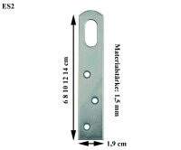 100X Stahl Schrankaufhänger S=1.5 mm, B=1.9 cm, L=6 cm