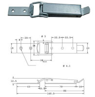 Kappenschloss Stahl verzinkt mit Gegenhaken H=12.5 mm,...