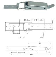 Kappenschloss Stahl verzinkt mit Gegenhaken H=11 mm, B=23...