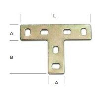 B2B kleiner T-Flachverbinder aus Stahl mit Langl&ouml;chern