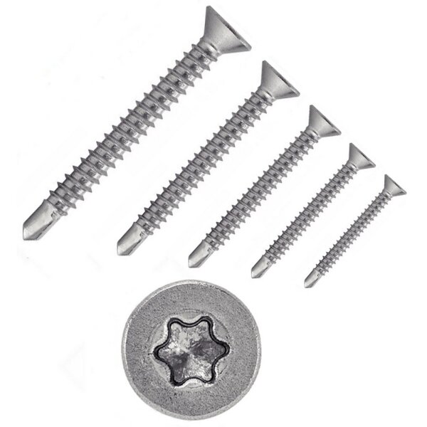 1000 X Bohrschrauben mit Senkkopf, Form O DIN 7504  1.4006  O 4,2X22 TX20