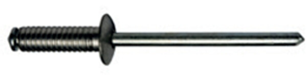 4.8 X 10.0 mm 500 Stück Alu / Stahl Rillierte Blindnieten Flachkopf
